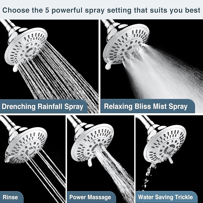 5-Spray Fixed Shower Head