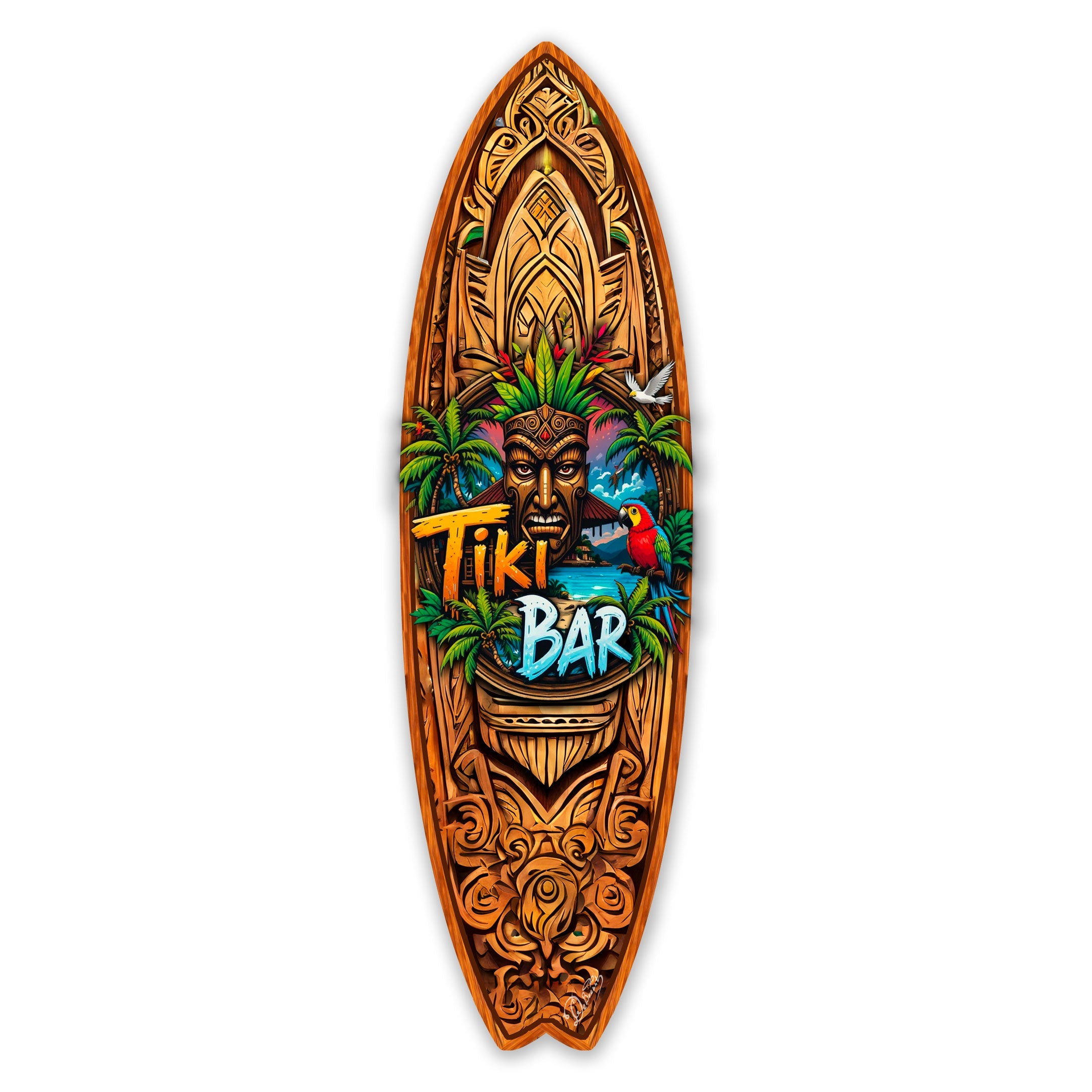 Tiki Bar Surfboard Wall Art