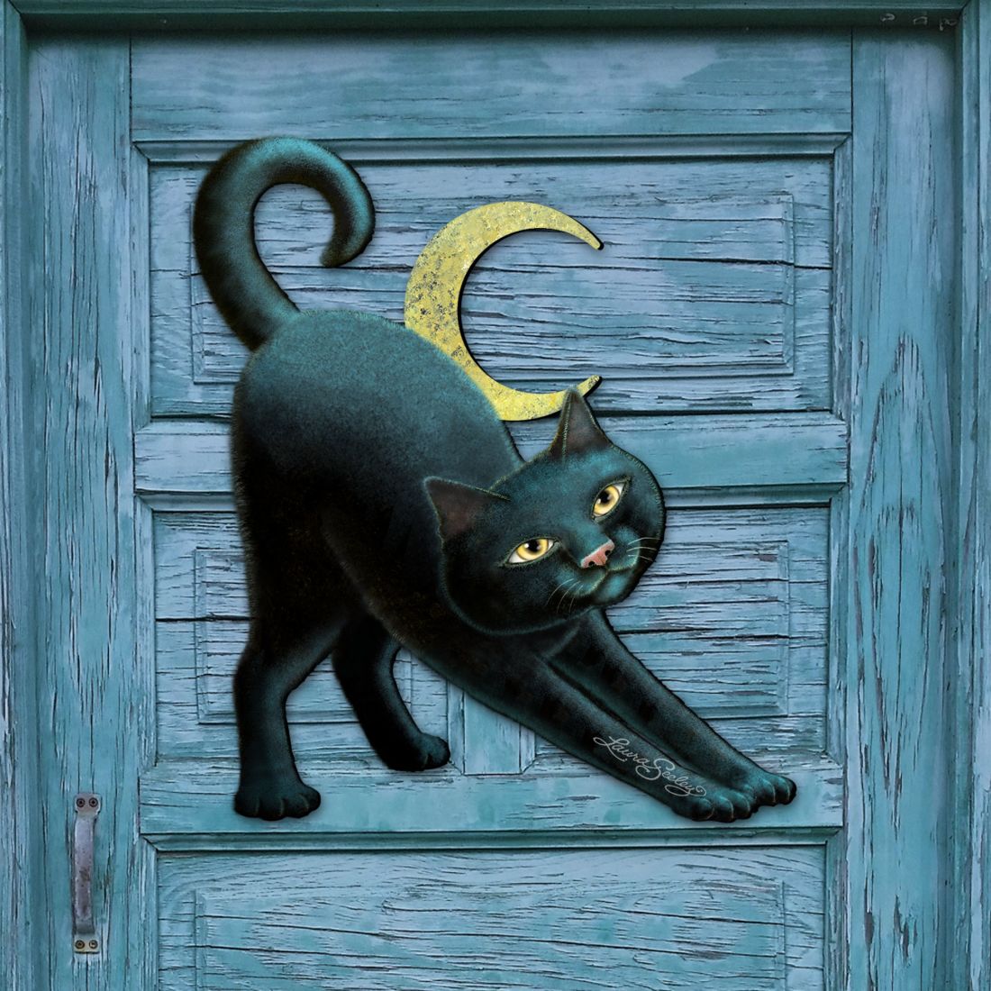 Halloween Cat Door Decor