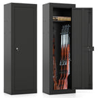 8 Rifle Safe Large Gun Cabinet with Storage Shelf-Black