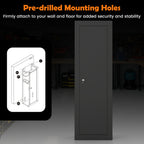 8 Rifle Safe Large Gun Cabinet with Storage Shelf-Black