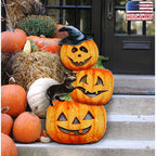 Scary Stacking Pumpkins Halloween Door Decor