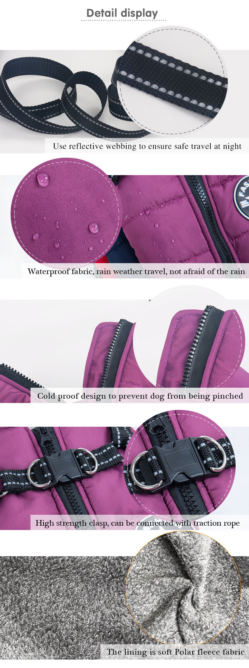 Reflective Large Dog Clothes  Waterproof