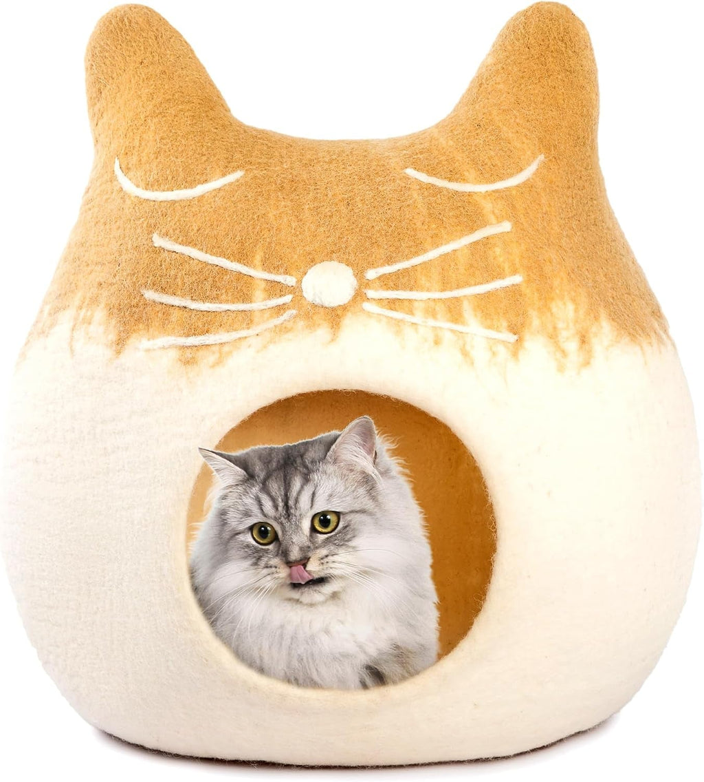 Merino Wool Cat Cave – Handmade Hideaway, 20 Styles