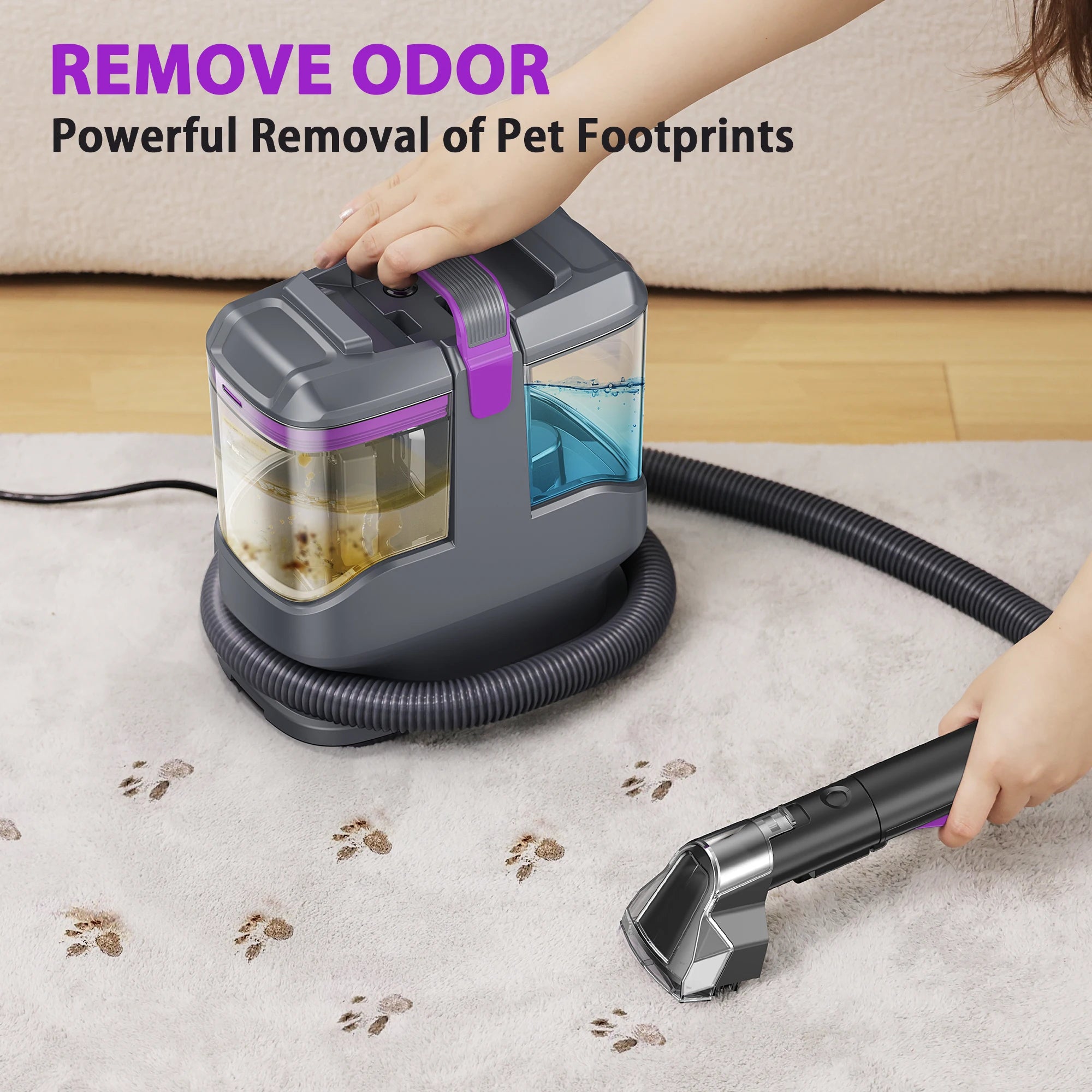 Portable 13.5ft Corded Spot Cleaner for Carpet, Furniture, Cars