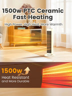 25"  Ceramic Tower Heater for Indoor Use Large Room