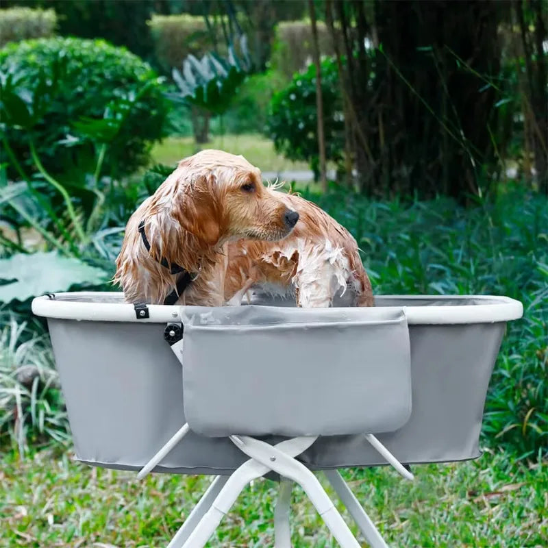 Elevated Dog Bath Tub/Station, Foldable, Adjustable