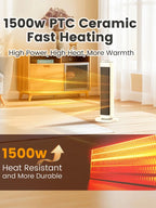 25"  Ceramic Tower Heater for Indoor Use Large Room