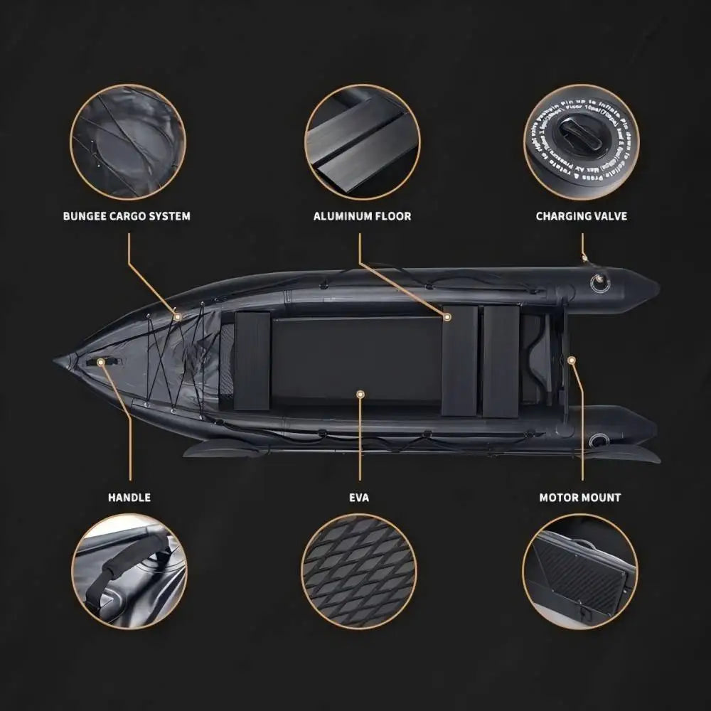 2 Person Inflatable Fishing Kayak PVC Boat