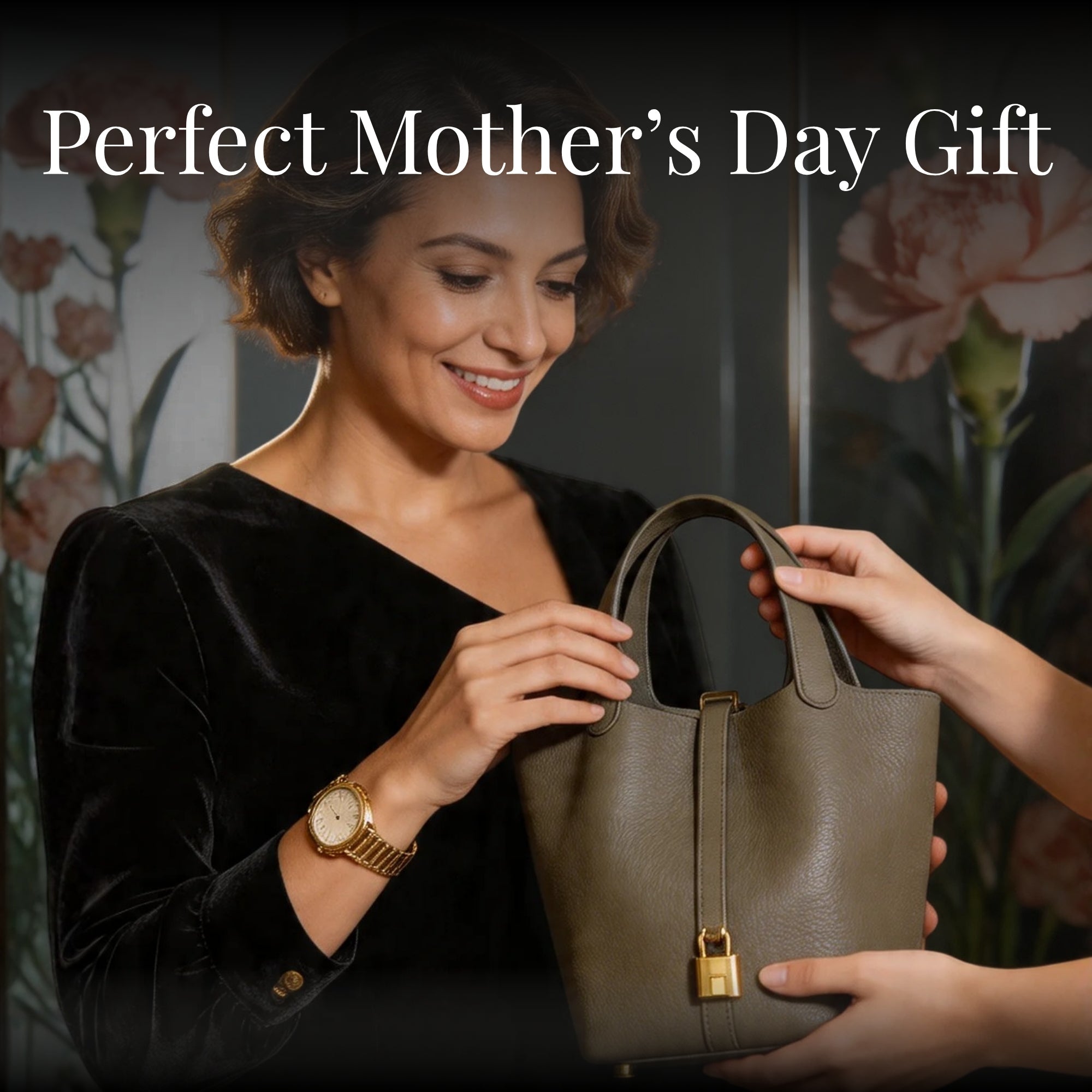 Leather Bucket Bag with Drawstring Pouch – Leather Satchel, Everyday Handbag with Mini Lock Design