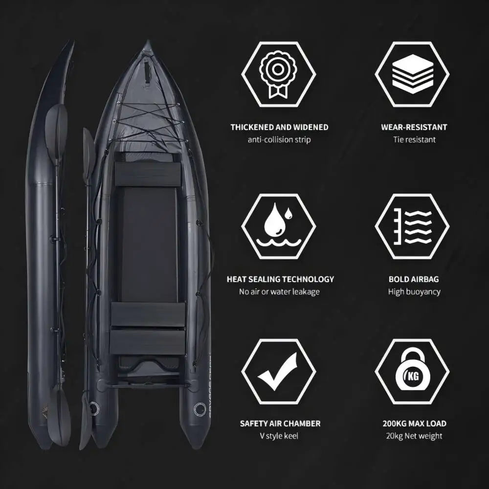 2 Person Inflatable Fishing Kayak PVC Boat