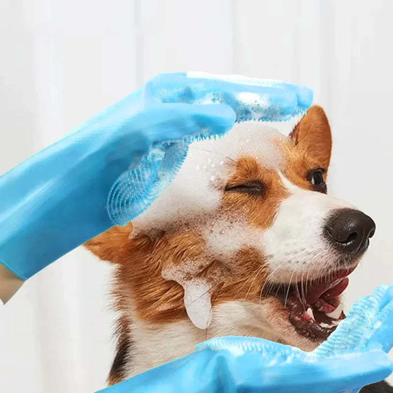 Pet Bathing Glove - Silicone Scrubber Mitt