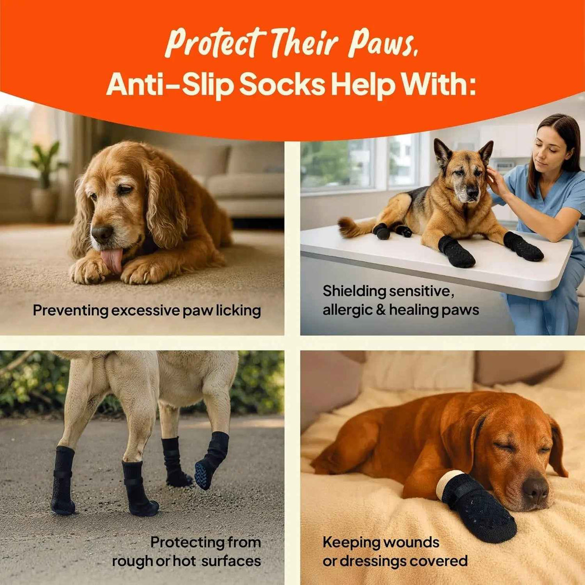 Anti-Slip Dog Socks with Straps
