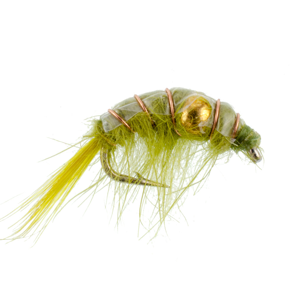 Olive Beaded Shrimp Scud Pattern