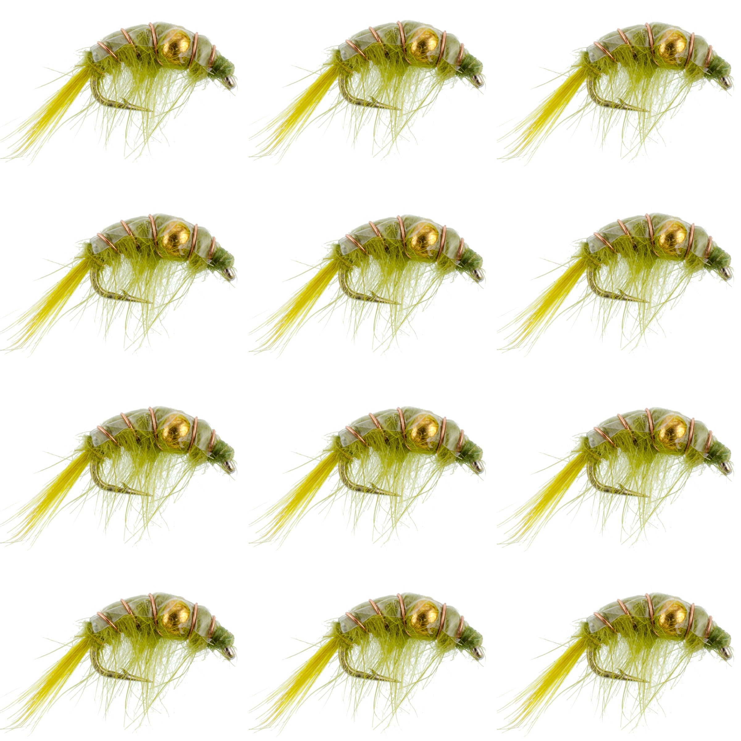 Olive Beaded Shrimp Scud Pattern