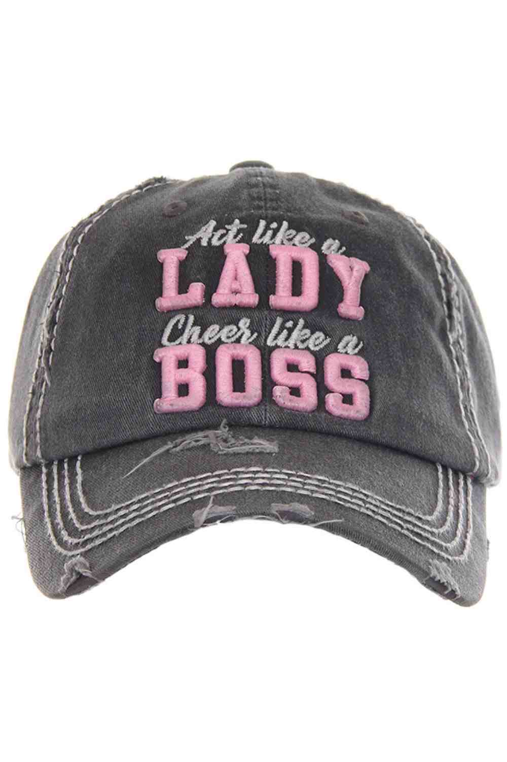 LADY BOSS WASHED VINTAGE BASEBALL CAP