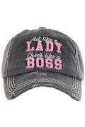 LADY BOSS WASHED VINTAGE BASEBALL CAP