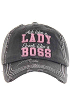 LADY BOSS WASHED VINTAGE BASEBALL CAP