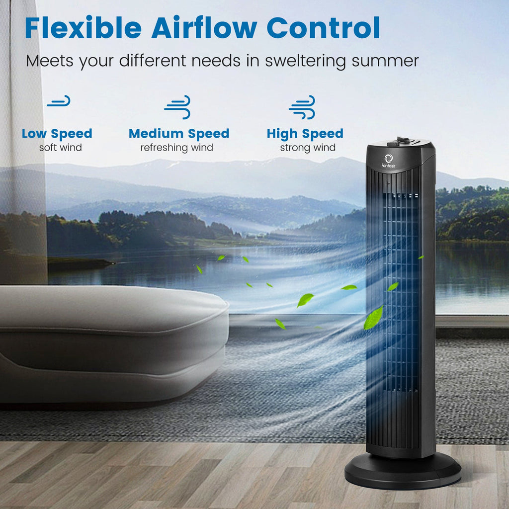 28 Inch Quiet Bladeless Oscillating Tower Fan