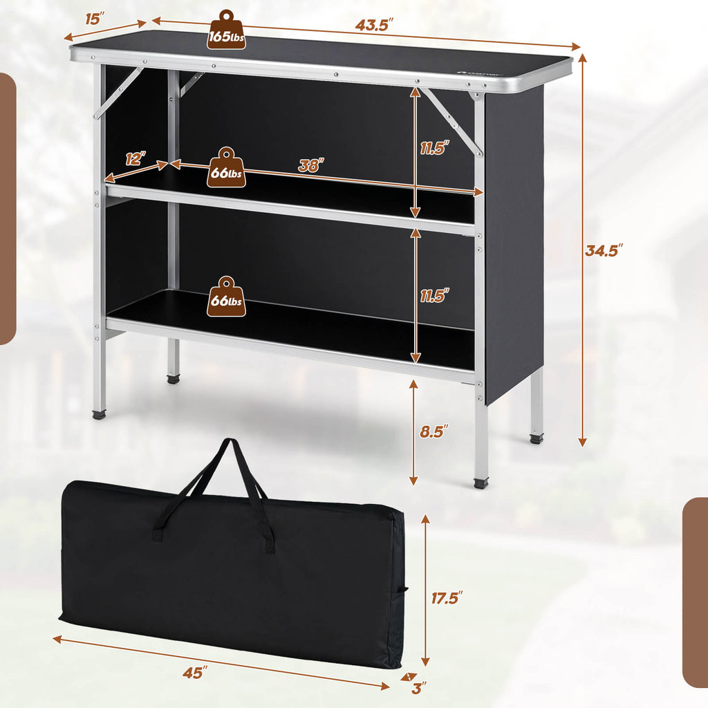 Folding Camping Table with 2-Tier