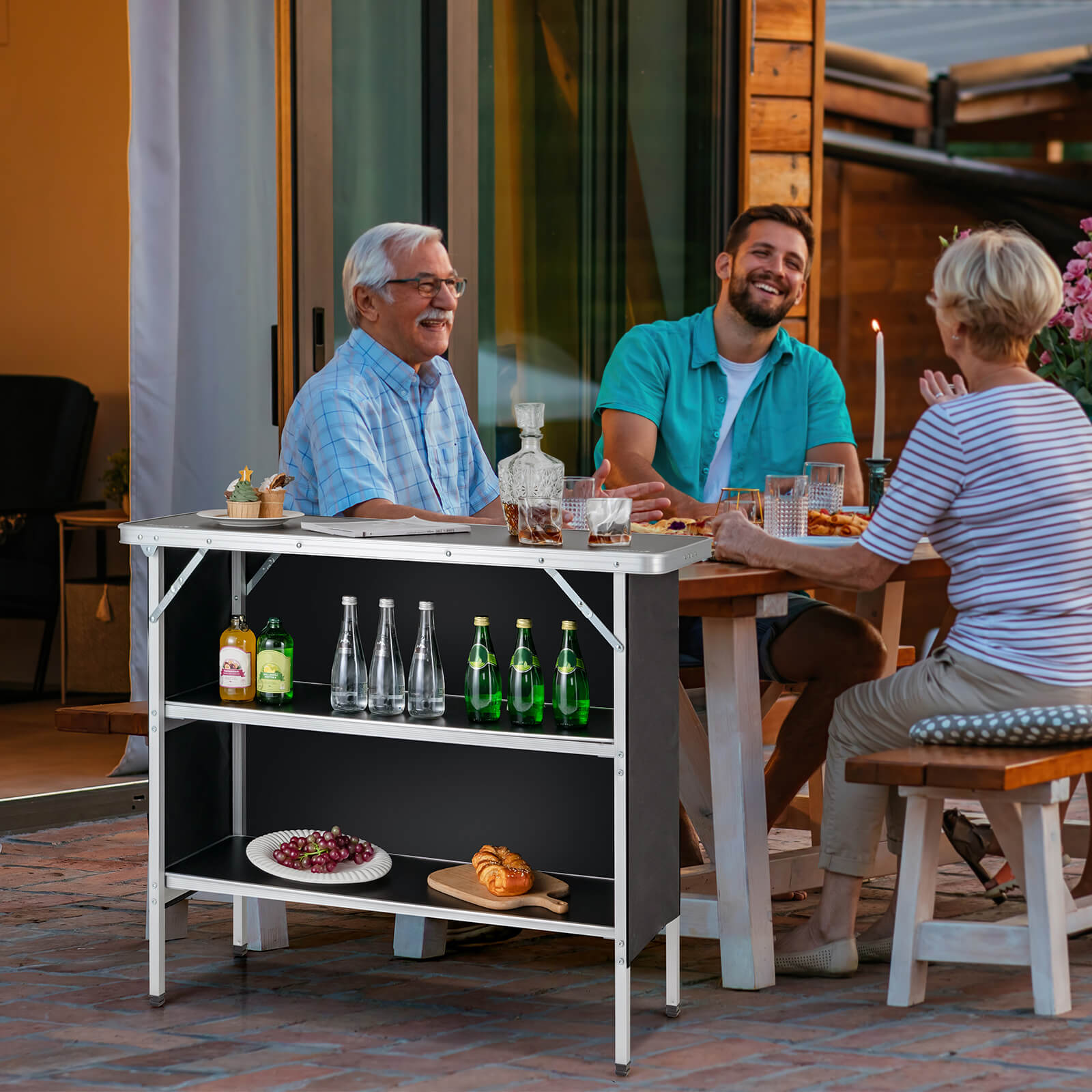 Folding Camping Table with 2-Tier