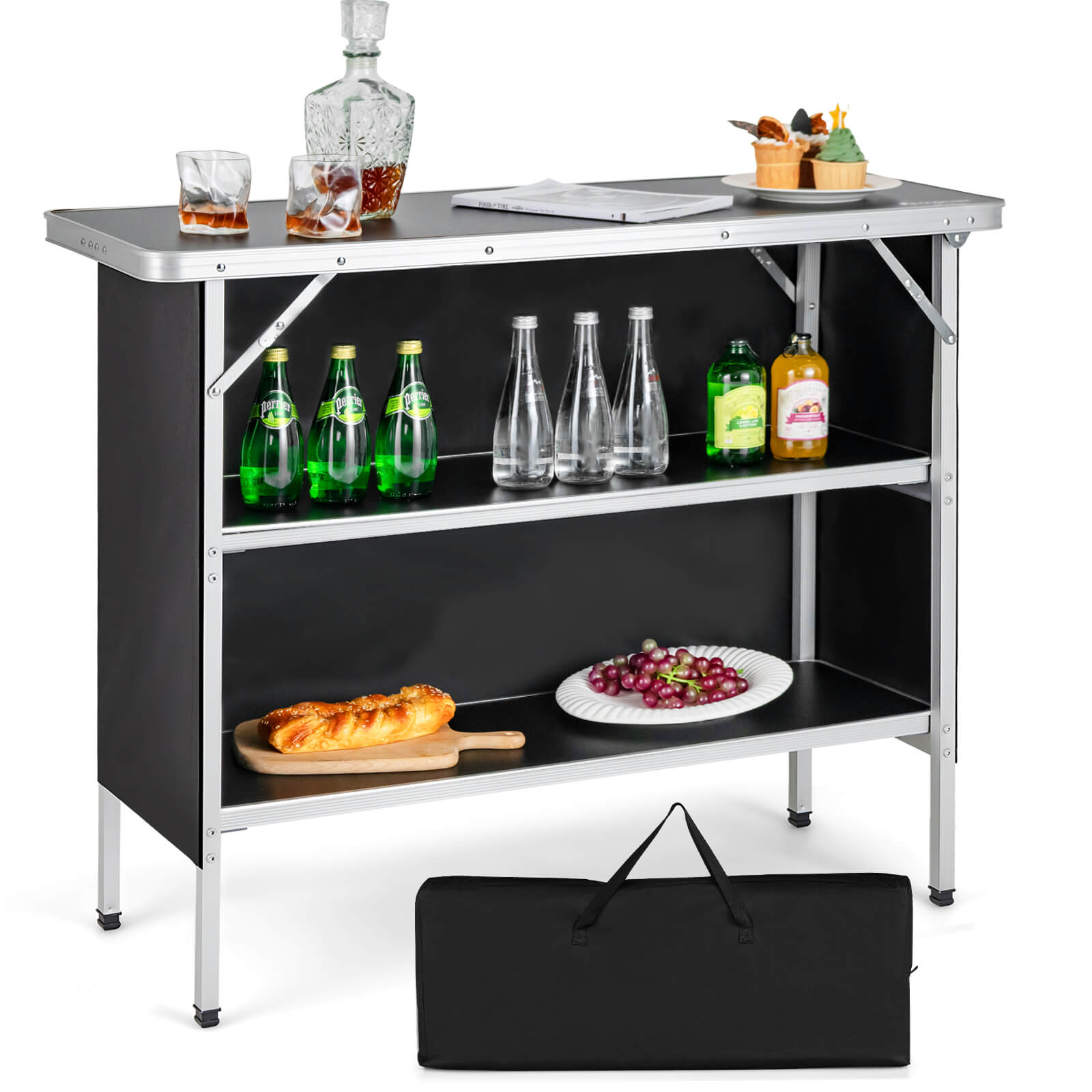 Folding Camping Table with 2-Tier