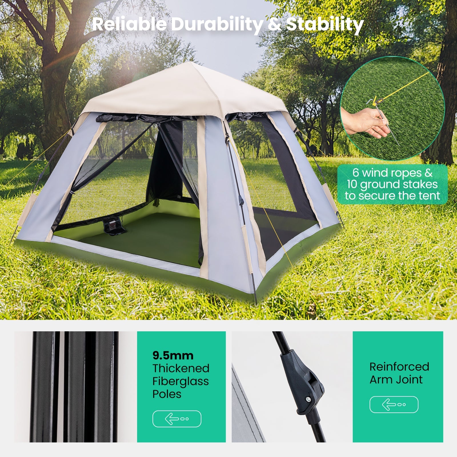 2-4 Person Instant Pop-up Camping Tent