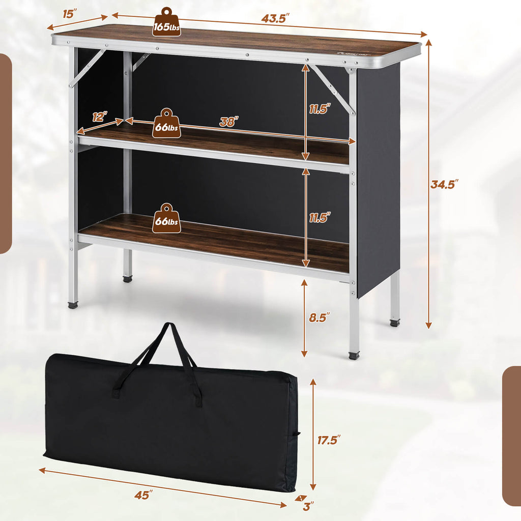 Folding Camping Table with 2-Tier