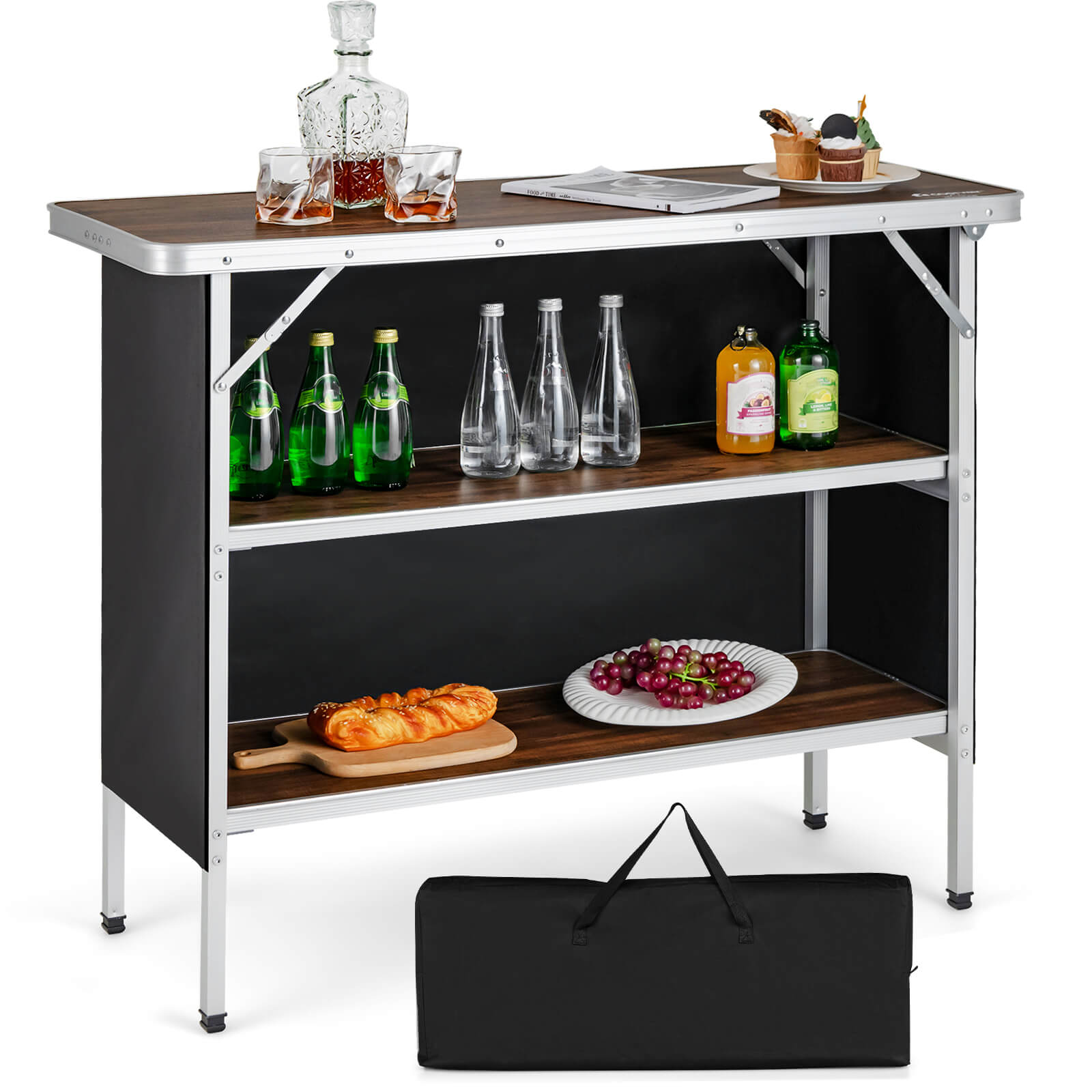 Folding Camping Table with 2-Tier