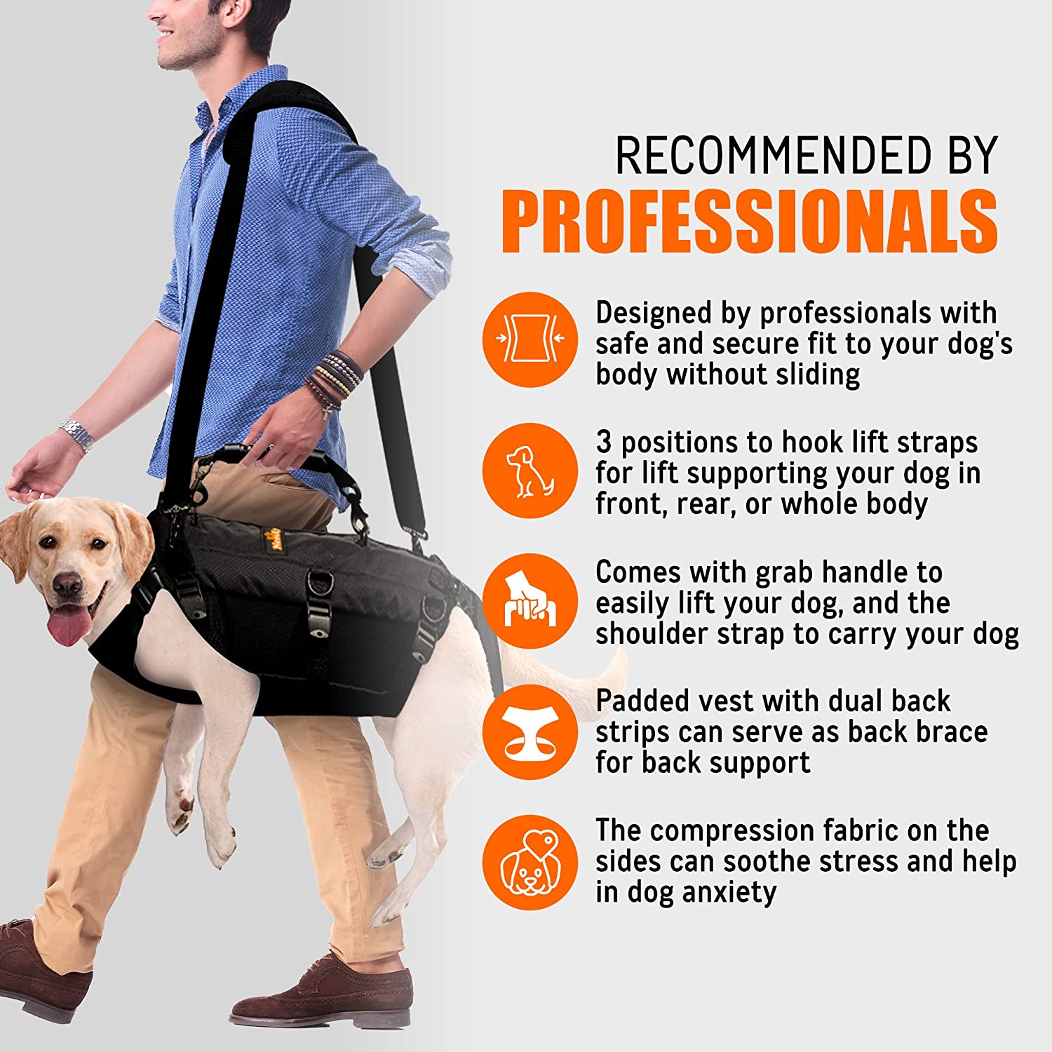 [LIFETIME WARRANTY!]  Dog Lift Harness