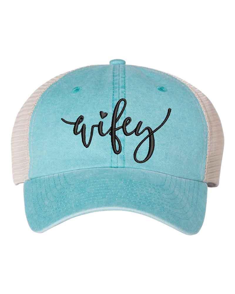 Embroidered Wifey/Hubby Trucker Hat