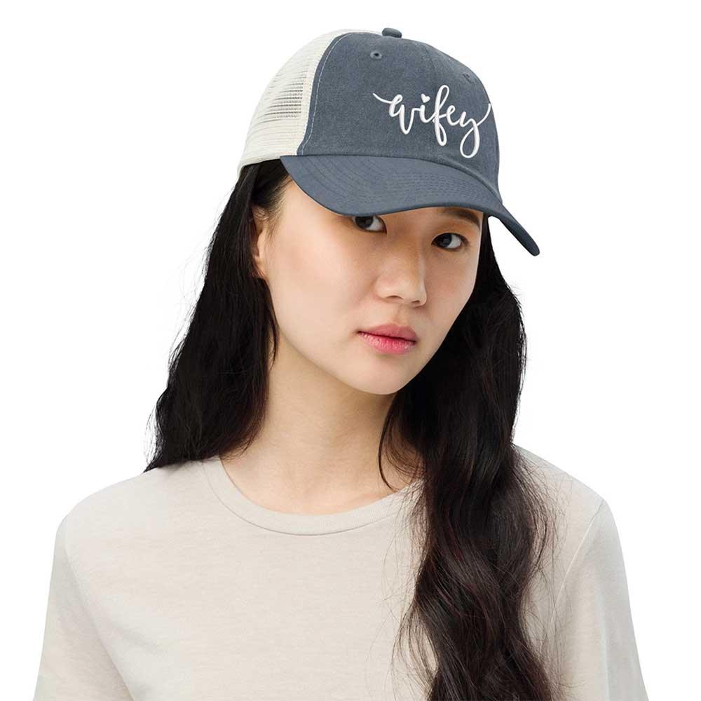 Embroidered Wifey/Hubby Trucker Hat
