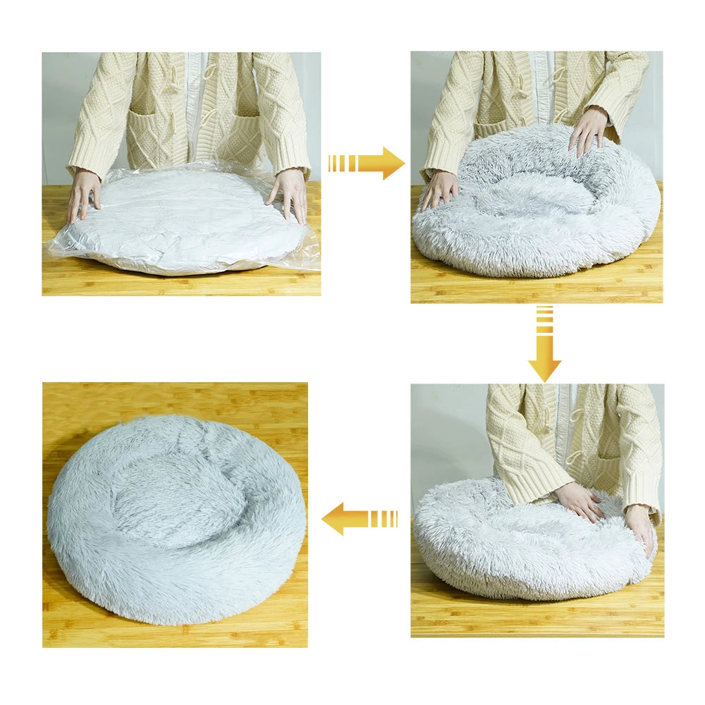 Donut Dog-Cat Bed Calming  Sofa Cushion Mat