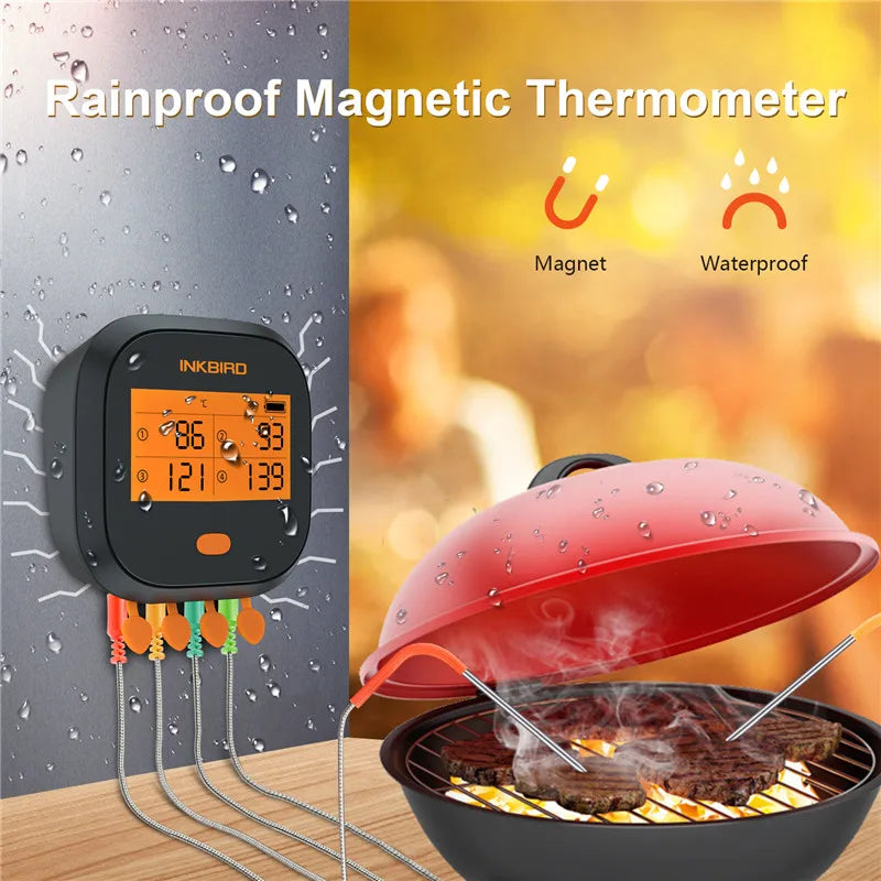 Digital Meat Thermometer Rainproof Magnetic Alarm