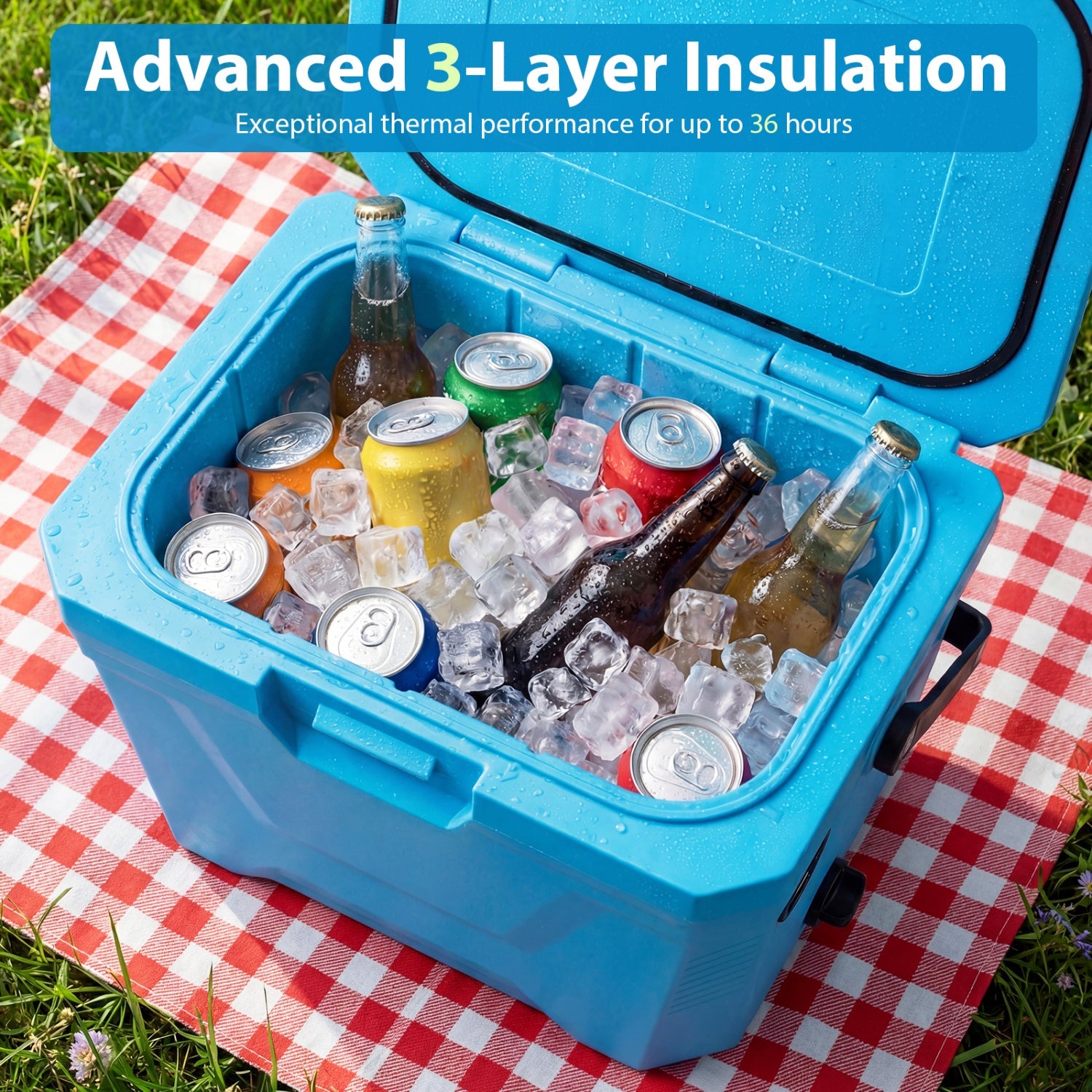 Insulated Portable Cooler Hard Shell Ice Chest
