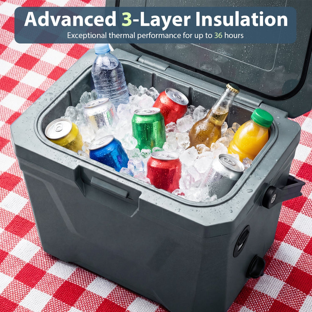 Insulated Portable Cooler Hard Shell Ice Chest