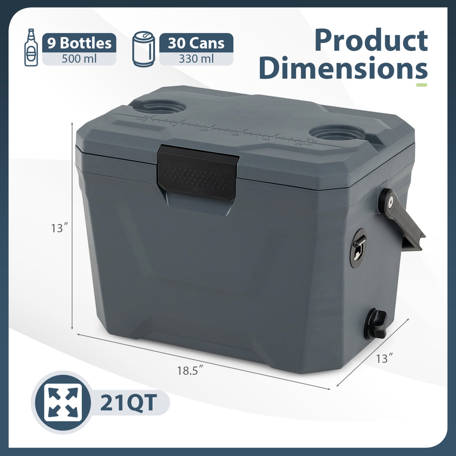Insulated Portable Cooler Hard Shell Ice Chest