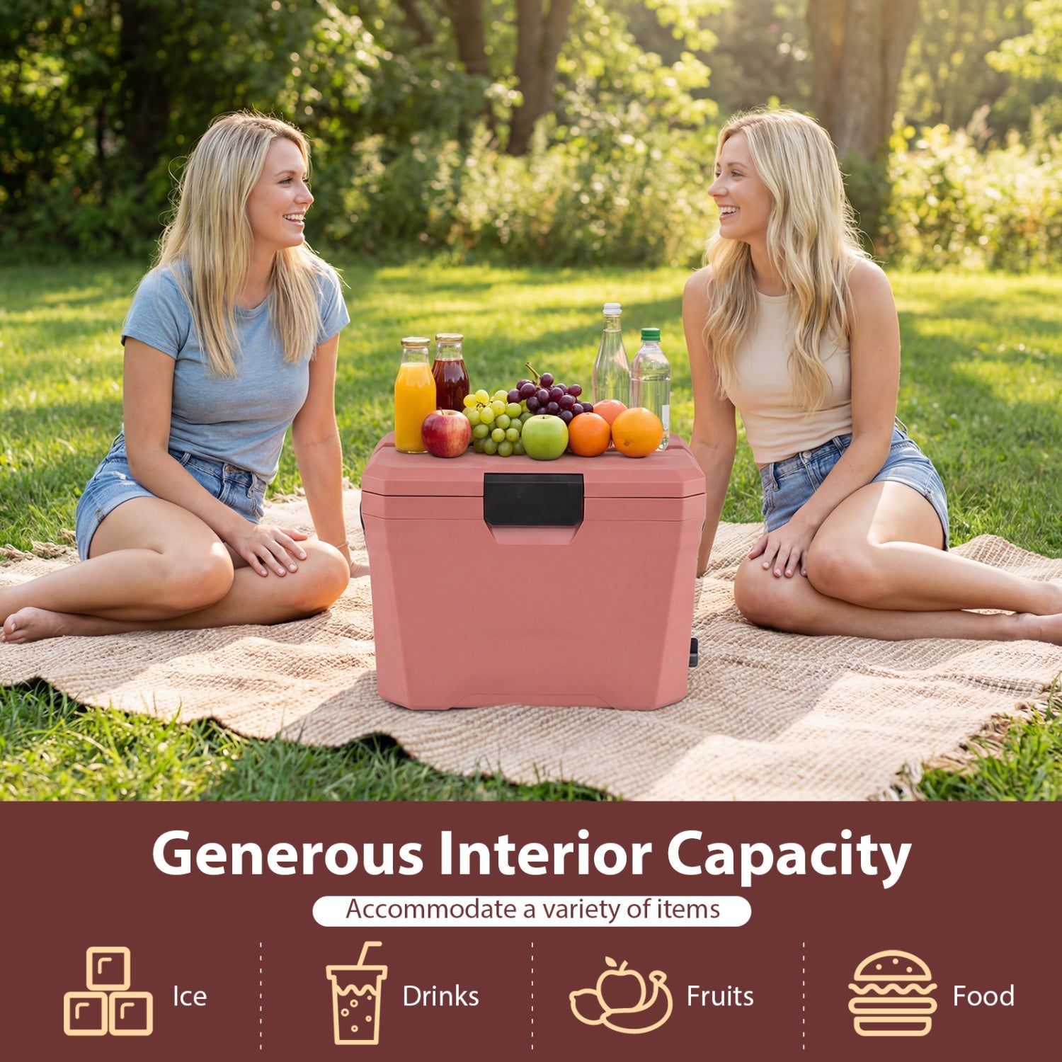 Insulated Portable Cooler Hard Shell Ice Chest