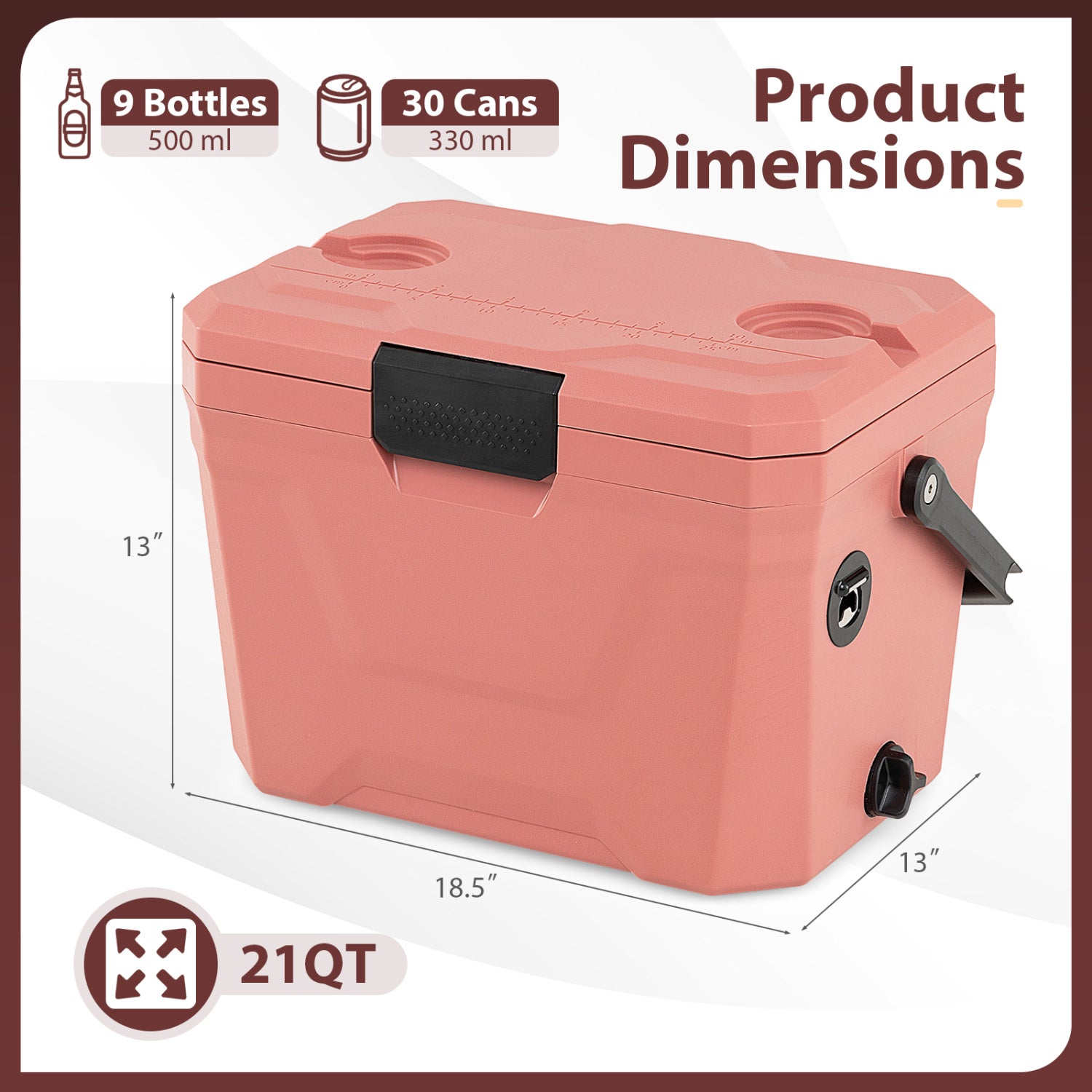 Insulated Portable Cooler Hard Shell Ice Chest