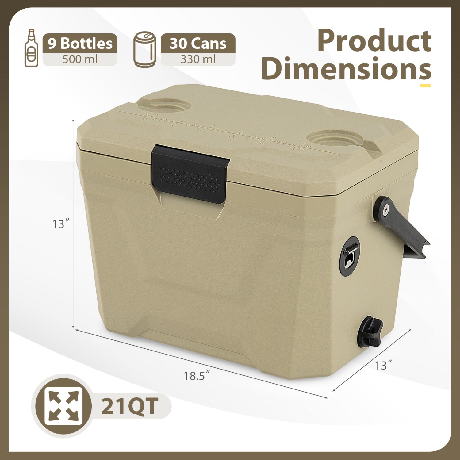 Insulated Portable Cooler Hard Shell Ice Chest