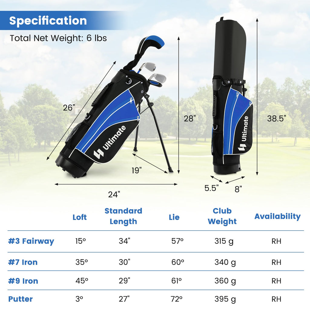 Junior Complete Golf Club Set For Age 8 to 10