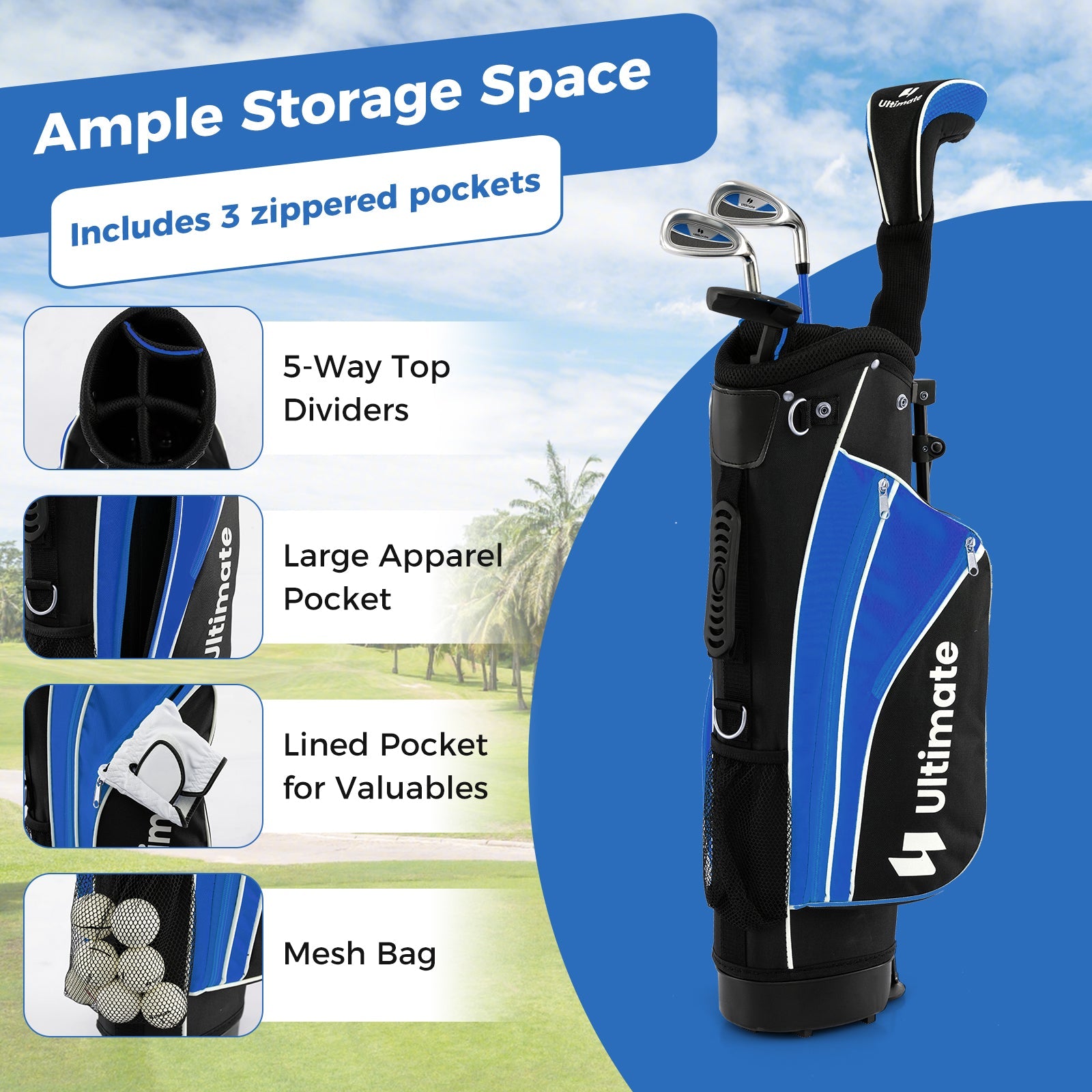 Junior Complete Golf Club Set For Age 8 to 10