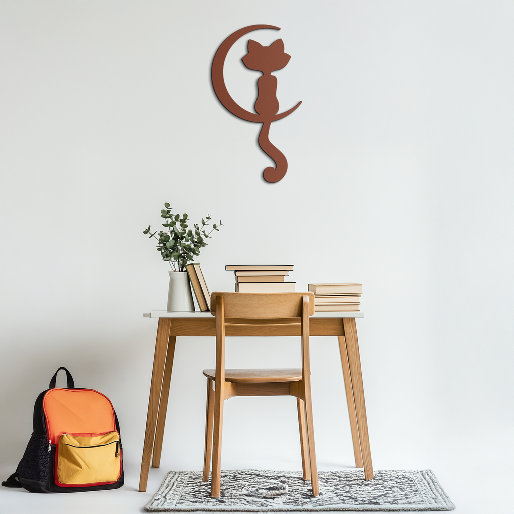 Moonlight Cat Metal Wall Art