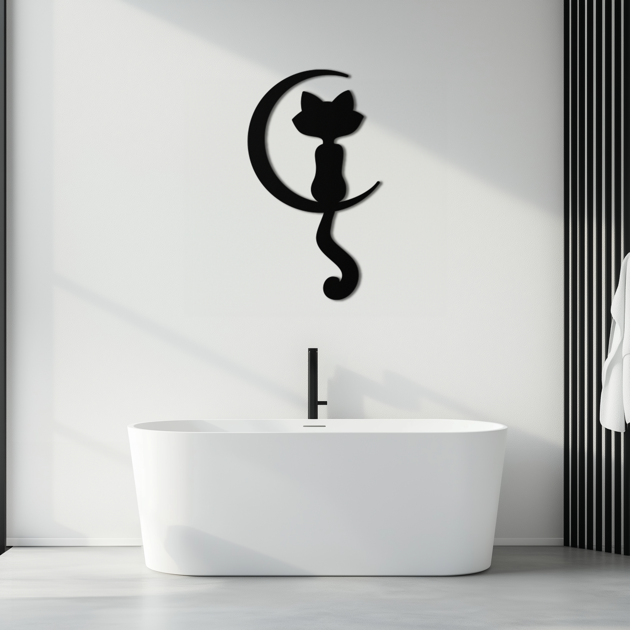 Moonlight Cat Metal Wall Art