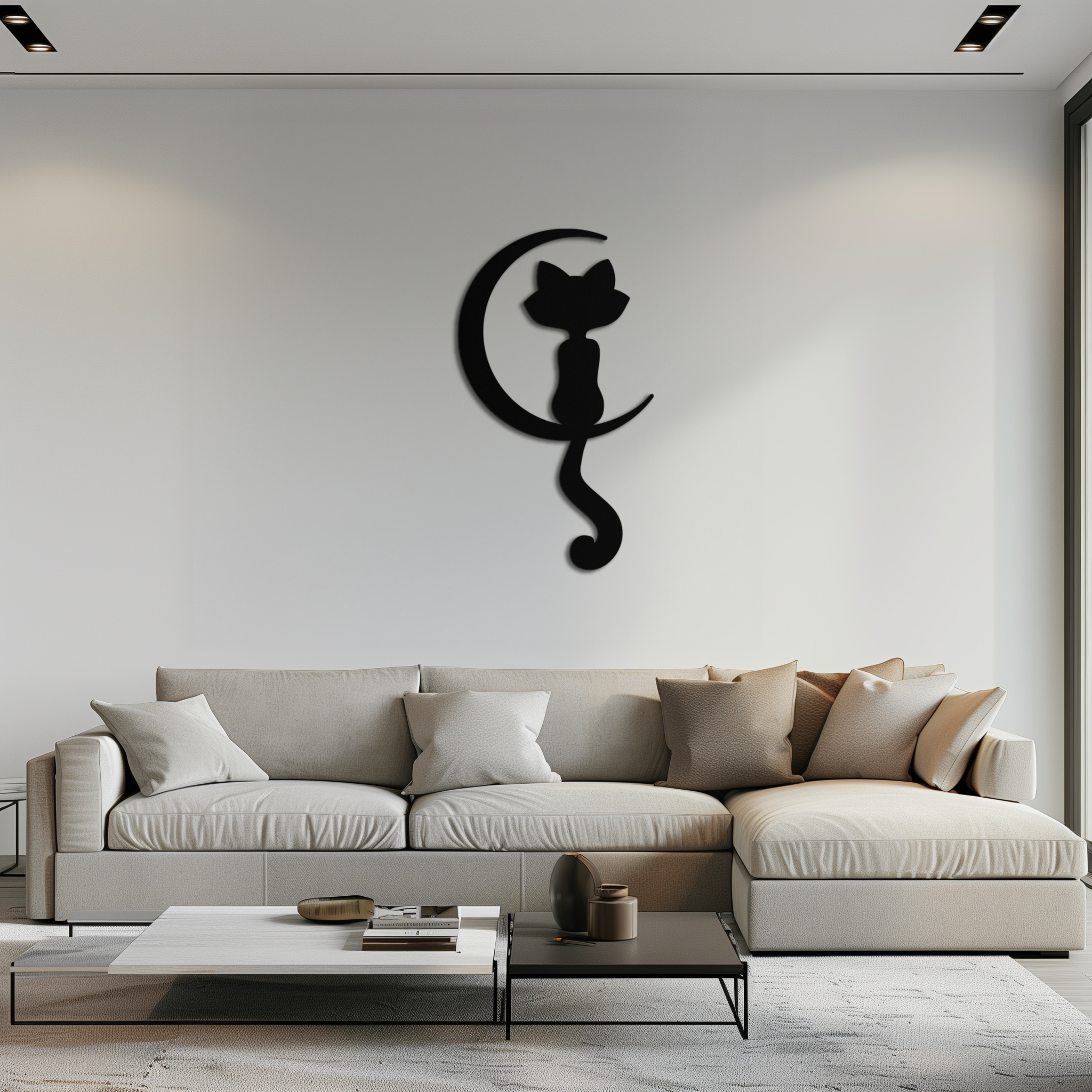 Moonlight Cat Metal Wall Art
