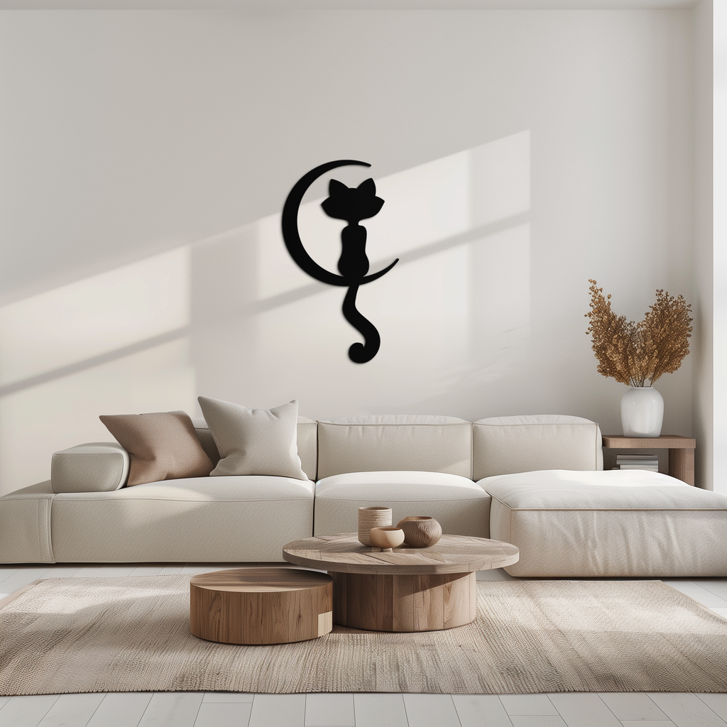 Moonlight Cat Metal Wall Art