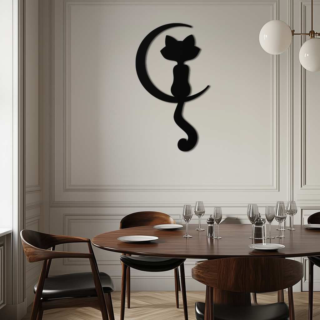 Moonlight Cat Metal Wall Art