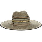 Women's Straw Wide Brim Fedora Hat