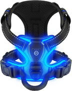 LED Dog Harness for Night Walking - Rechargeable No-Pull Vest for Safety and Comfort