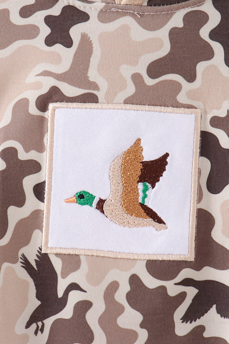 Camouflage Duck Embroidery Hoodie